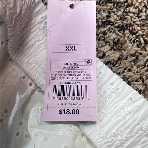 Wild Fable White Eyelet Buttoned Sleep Lounge Shorts Sheer Size XXL | NWT - Picture 8 of 8